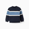 Cotton sweatshirt with colour block for baby boys, blue/white