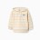 Cotton hooded sweatshirt with stripes for baby boys, beige/yellow