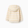Cotton hooded sweatshirt with stripes for baby boys, beige/yellow