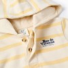 Cotton hooded sweatshirt with stripes for baby boys, beige/yellow