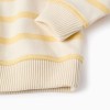 Cotton hooded sweatshirt with stripes for baby boys, beige/yellow