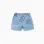 Denim shorts with front pockets for baby girls, light blue