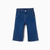 Wide leg denim trousers for baby girls, blue