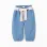 Denim paperbag trousers with floral belt for baby girls, blue
