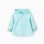 Hooded windbreaker with lining for baby girls, turquoise blue