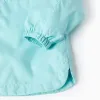 Hooded windbreaker with lining for baby girls, turquoise blue