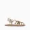 Leather fisherman sandals with crossed straps for baby girls, golden