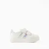 Touch-Fastening Trainers for Baby Girls, White/Iridescent