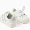 Touch-Fastening Trainers for Baby Girls, White/Iridescent