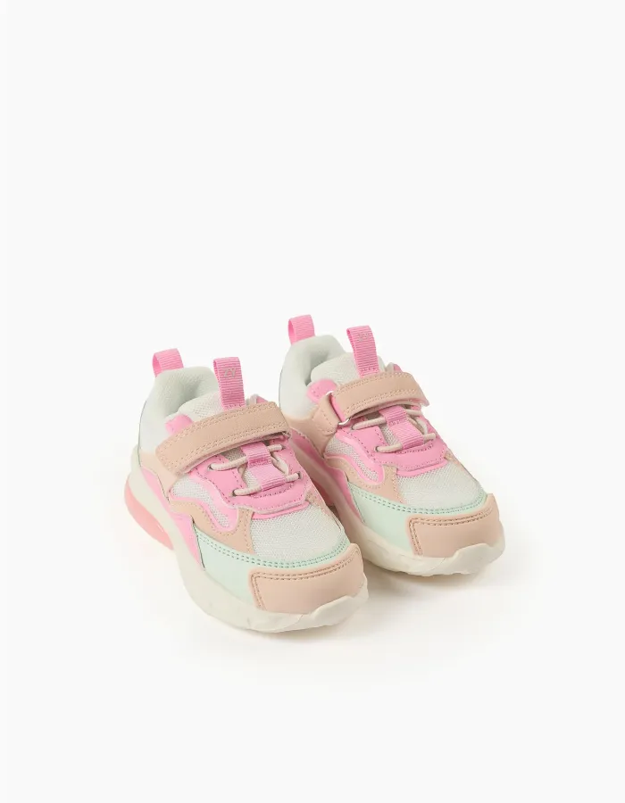 Light-up combined trainers Superlight Runner for baby girls, multicolour