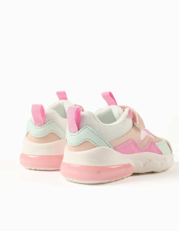 Light-up combined trainers Superlight Runner for baby girls, multicolour