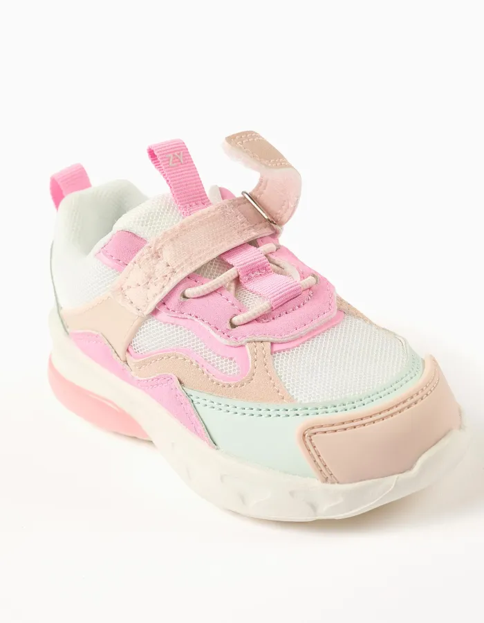 Light-up combined trainers Superlight Runner for baby girls, multicolour
