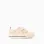 Canvas trainers with embroidered floral motif for baby girls, light beige