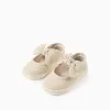 Canvas shoes with flexible sole for baby girls, beige