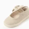 Canvas shoes with flexible sole for baby girls, beige