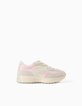 Trainers with laces Superlight Runner for baby girls, pink/beige