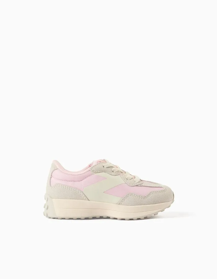 Trainers with laces Superlight Runner for baby girls, pink/beige