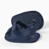 Sandals with touch-fastening straps for newborns, dark blue