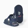 Sandals with Mickey print for newborn boys, dark blue