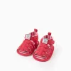 Sandals with Minnie print for newborn girls, red