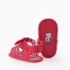 Sandals with Minnie print for newborn girls, red