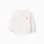 Cotton sweatshirt with floral motif for baby girls, white/pink