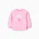 Cotton sweatshirt with flower front print for baby girls, pink