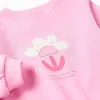 Cotton sweatshirt with flower front print for baby girls, pink