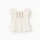 Top with ruffled sleeves and embroidery for baby girls, light beige