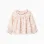 Long sleeve floral blouse with ruffles for baby girls, light beige/pink