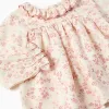 Long sleeve floral blouse with ruffles for baby girls, light beige/pink