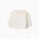 Cotton sweatshirt with flowers and broderie anglaise for baby girls, white