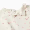 Cotton sweatshirt with flowers and broderie anglaise for baby girls, white