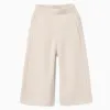 Wide leg knitted trousers B&S for baby girls, light beige