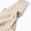 Wide leg knitted trousers B&S for baby girls, light beige