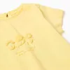 Cotton T-shirt with embossed front print for baby girls, yellow
