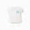 Cotton T-shirt with crochet chest print for baby girls, white