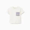 Cotton T-shirt with embroidered pocket for baby girls, white