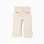 Flared twill trousers with embroidery for baby girls, light beige