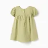 Cotton dress in broderie anglaise for baby girls, light green