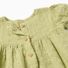 Cotton dress in broderie anglaise for baby girls, light green