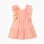 Cotton Swiss dot dress with ruffles for baby girls, salmon orange
