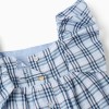 Cotton jumpsuit with checked pattern B&S for baby girls, blue