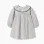 Striped cotton dress with ruffled collar B&S for baby girls, white/grey