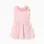 Poplin dress with ruffled collar and sleeves for baby girls, pink