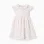 Poplin dress with floral motif and ruffles for baby girls, white