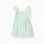 Cotton and linen pinafore dress for newborn girls, light green