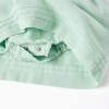 Cotton and linen pinafore dress for newborn girls, light green