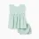 Dress and bloomers in cotton and linen for newborn girls, light green