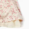 Long sleeve floral dress with lining for baby girls, light beige/pink